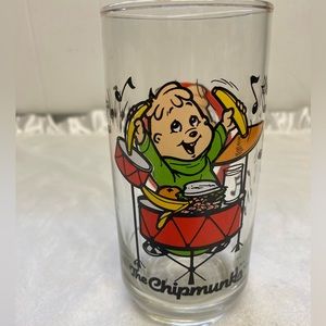 Vintage 1985 Theodore The Chipmunks Collectors Drinking Glass